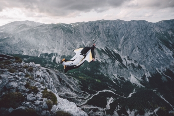 Wingsuit Basejump in the Austrian Alps.