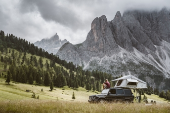 Shooting in the Dolomites for Mercedes Benz.