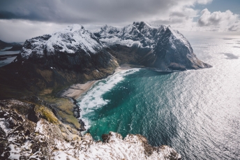 Landscape on the Lofoten Islands in Norway.